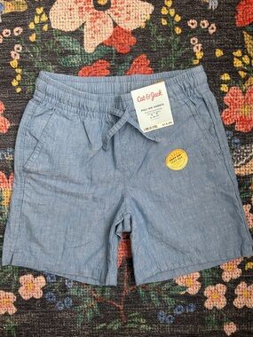 NWT: Cat & Jack Boys Blue Drawstring Shorts, Size Small (6-7)